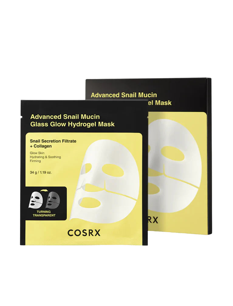 Advanced Snail Mucin Glass Glow Hydrogel Mask (3 mascarillas)
