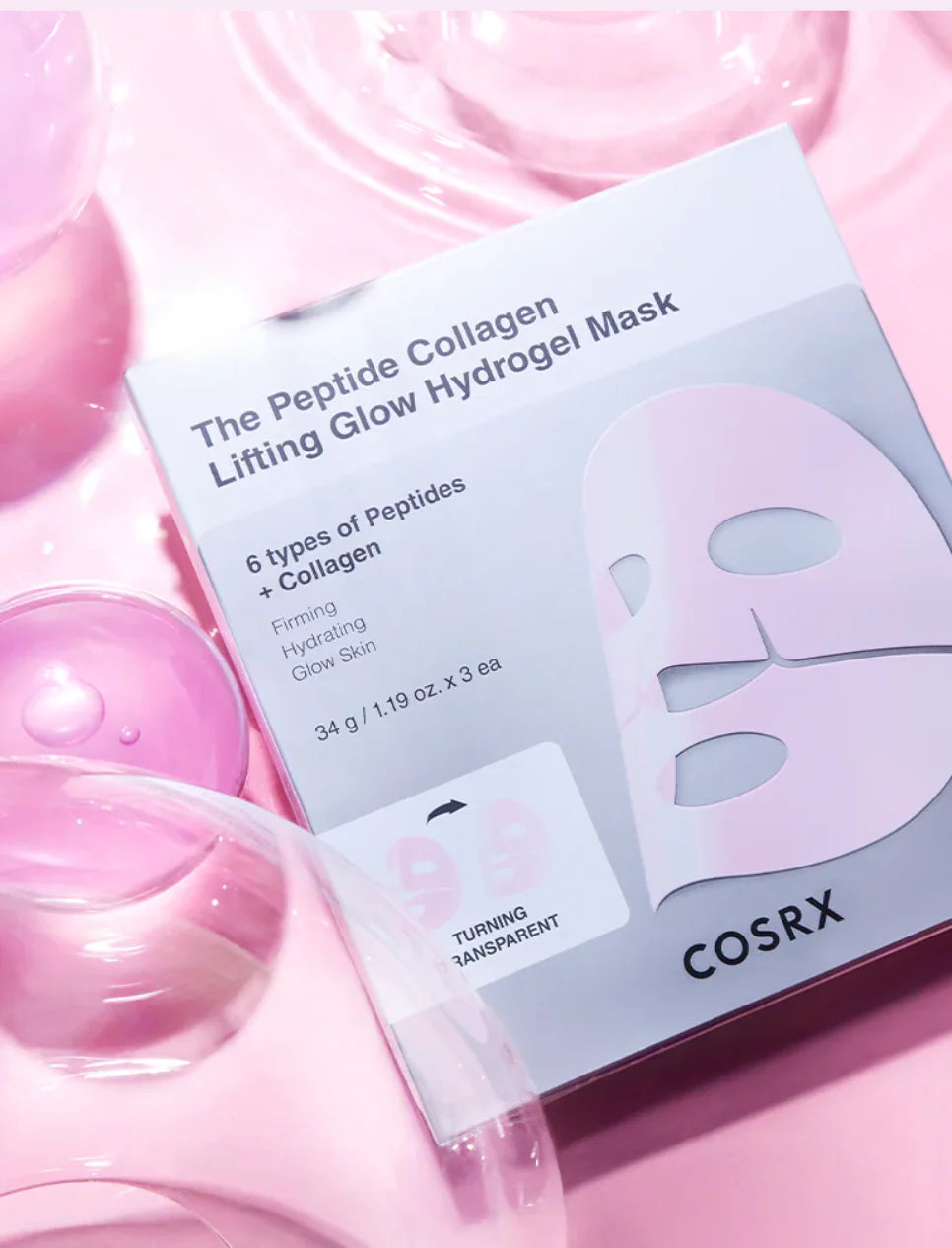 The Peptide Collagen Lifting Glow Hydrogel Mask Kit (3 mascarillas)